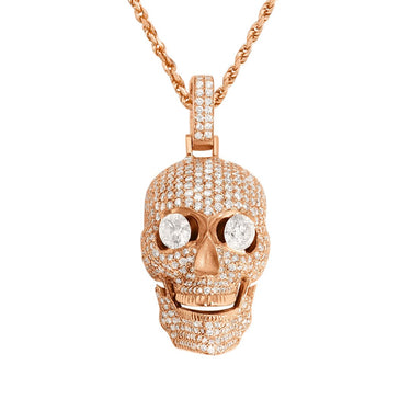 Rose Diamond Skull in 14k Yellow Gold 4.2 Ctw